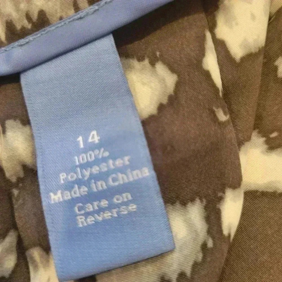 Vera Wang Simply Vera  Brown Print Mini Skirt sz 14 - Picture 4 of 6